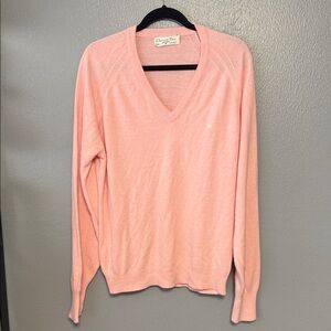 Dior Soft Pink V-Neck Men's Sweater